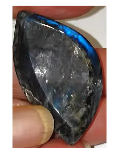 Spectrolite forme de feuille pendentif