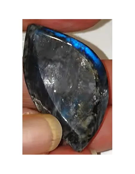 Spectrolite forme de feuille pendentif