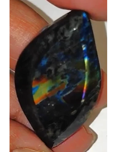 Pendentif Spectrolite forme de feuille