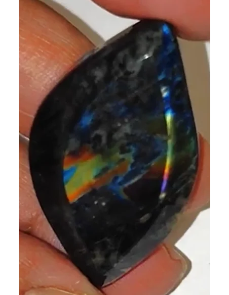 Pendentif Spectrolite forme de feuille