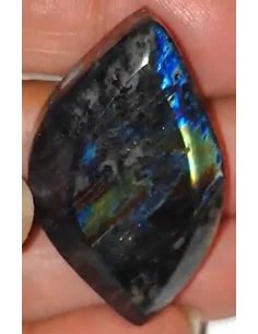 Pendentif Spectrolite forme de feuille 2