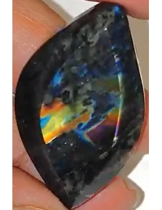 Pendentif Spectrolite forme de feuille
