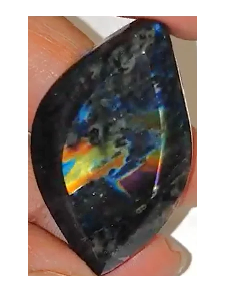 Pendentif Spectrolite forme de feuille