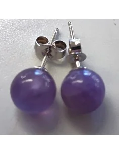 Amethyste claire 8mm boucles d'oreilles pouces argent 2