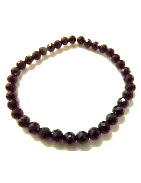 Spinelle noire 5mm bracelet femme