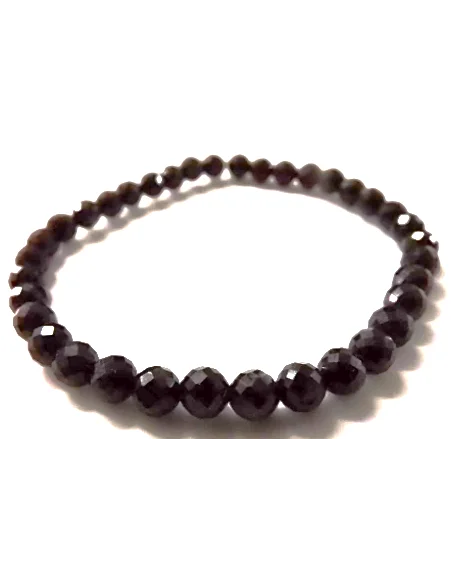 Spinelle noire 5mm bracelet femme
