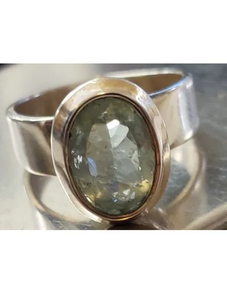 Aigue marine gemme, bague