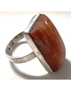 Pierre du soleil bague rectanglaire argent 2