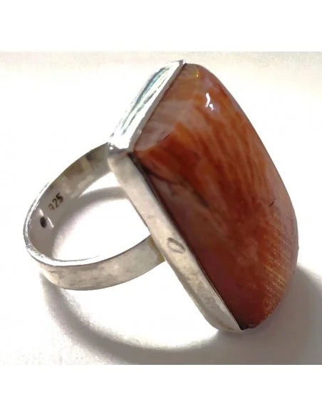 Pierre du soleil bague rectanglaire argent