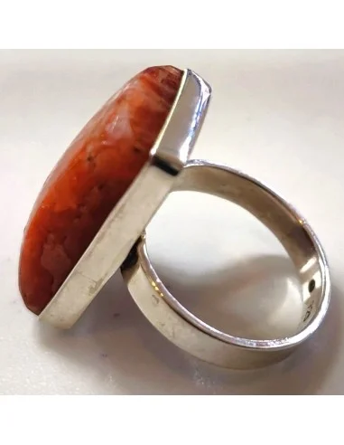 Pierre du soleil bague rectanglaire argent
