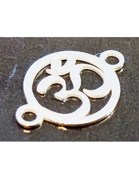 OM symbole 15mm argent à ajouter aux bracelets apprêts création bijoux