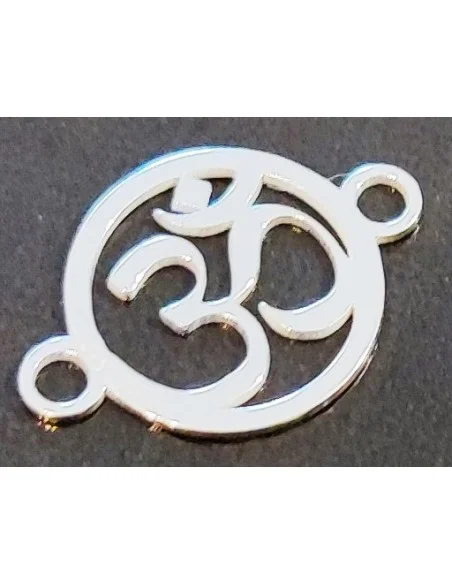 OM symbole 15mm argent à ajouter aux bracelets apprêts création bijoux