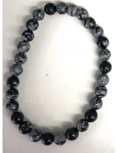 Obsidienne mouchetté bracelet boule 6mm 2