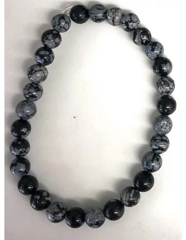 Obsidienne mouchetté bracelet boule 6mm