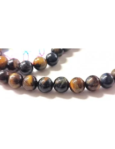 Collier Oeil de faucon 8mm fermoir argent