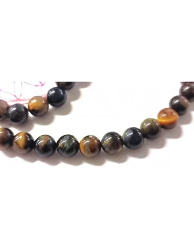 Collier Oeil de faucon 8mm fermoir argent