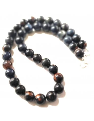 Collier Oeil de faucon 10mm fermoir argent