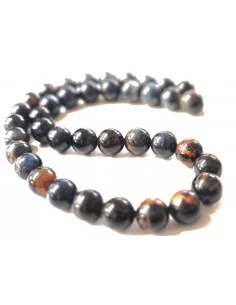 Collier Oeil de faucon 10mm fermoir métal