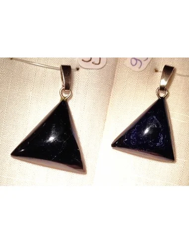 Azurite triangulaire pendentif argent