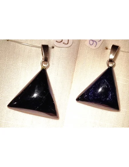 Azurite triangulaire pendentif argent