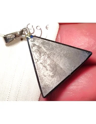 Azurite triangulaire pendentif argent