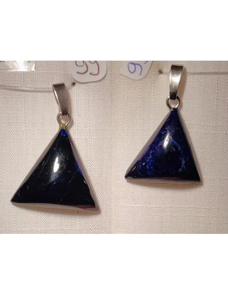 Azurite triangulaire pendentif argent