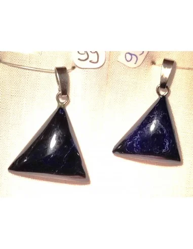Azurite triangulaire pendentif argent