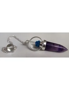 Pendule cavansite et améthyste
