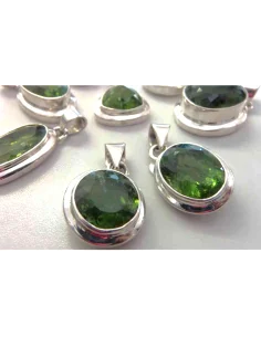 Péridot Gemme pendentif argent