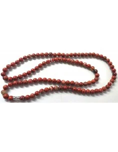 Mala bouddhiste jaspe rouge 6mm. 2