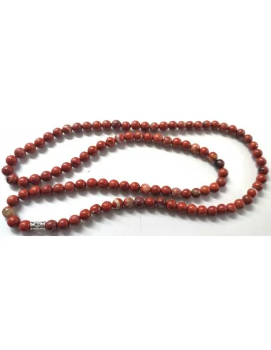 Mala bouddhiste jaspe rouge 6mm.