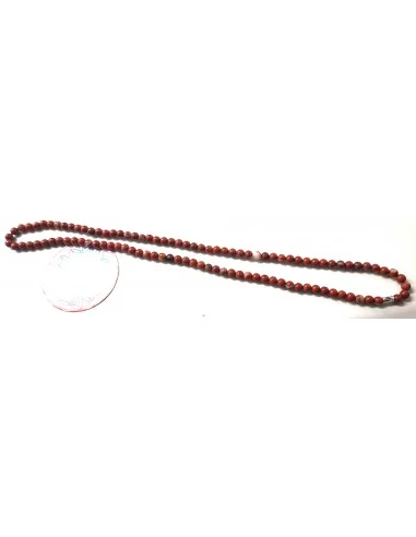 Mala bouddhiste jaspe rouge 6mm.