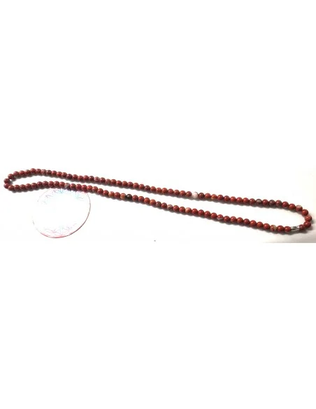 Mala bouddhiste jaspe rouge 6mm.