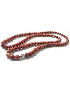 Mala bouddhiste jaspe rouge 6mm.