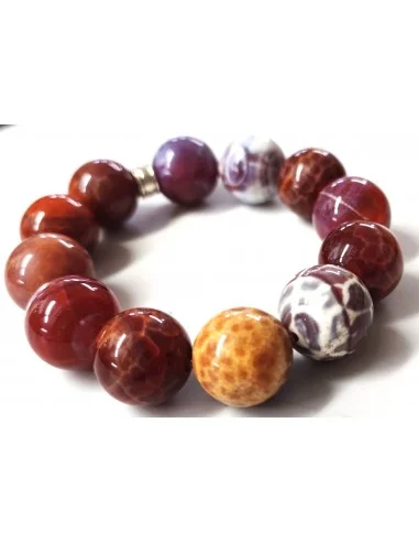 Agate de feu 17mm bracelet