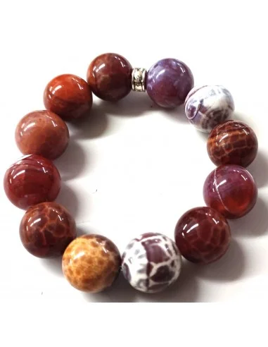 Agate de feu 17mm bracelet