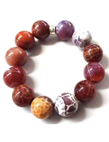 Agate de feu 17mm bracelet