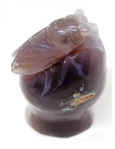 Cigale agate sur amethyste rose