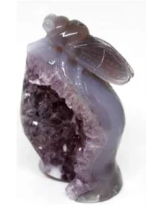Cigale agate sur amethyste rose 2