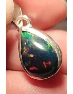Pendentif Opale noire en forme de goûte 2
