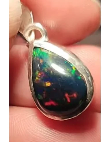 Pendentif Opale noire en forme de goûte