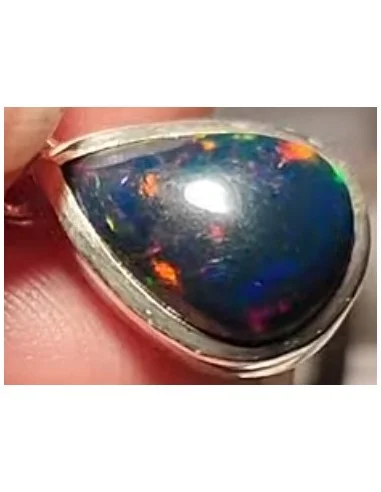 Pendentif Opale noire en forme de goûte