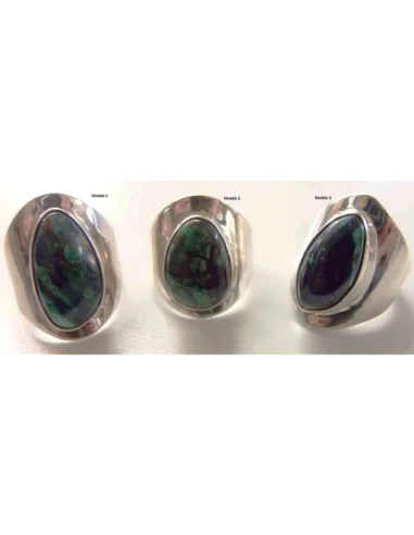 Malachite-Azurite bague argent