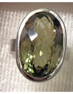 Bague Prasiolite gemme argent taille 54