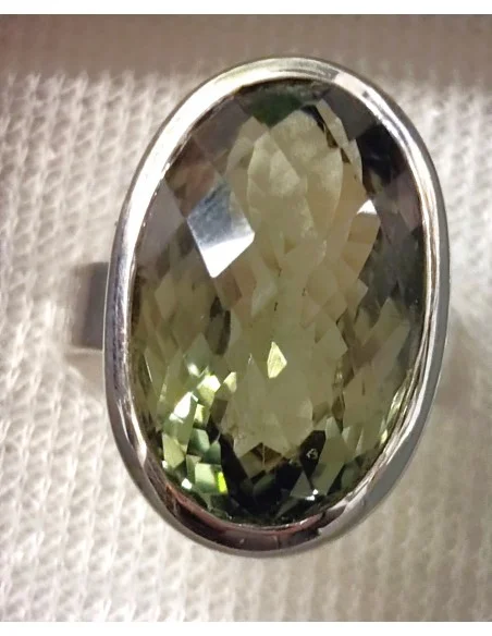 Bague Prasiolite gemme argent taille 54