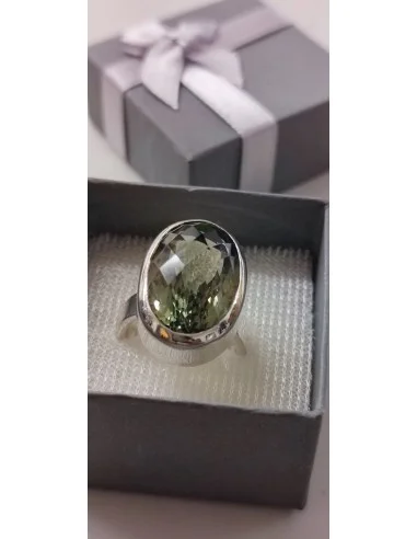 Bague Prasiolite gemme argent taille 54