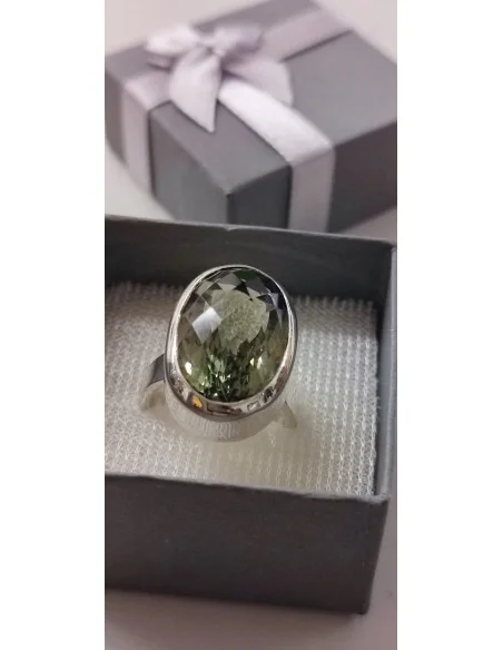 Bague Prasiolite gemme argent taille 54