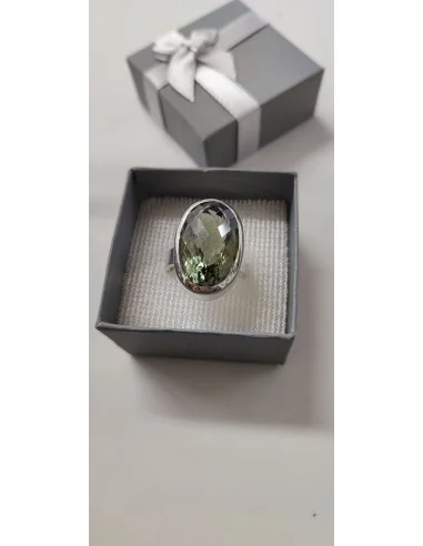 Bague Prasiolite gemme argent taille 54