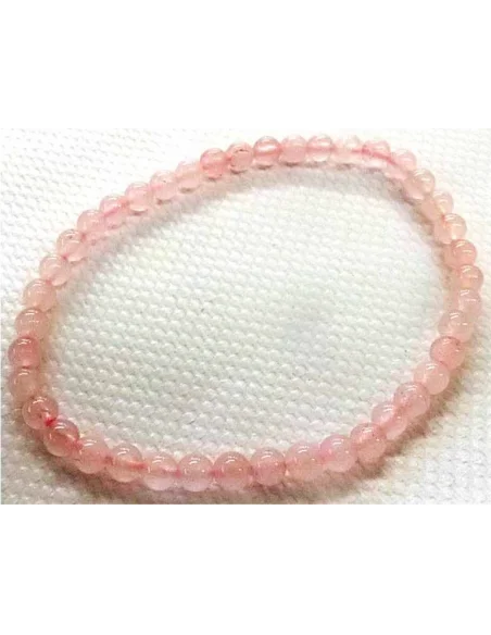 Bracelet quartz rose 4mm