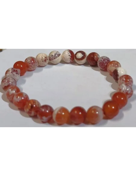 Agate de feu 8mm bracelet